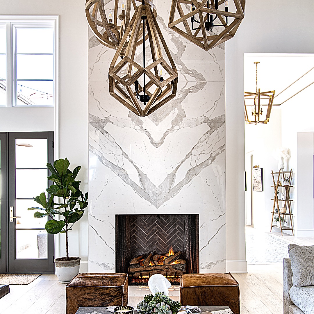 Laminam tile fireplace