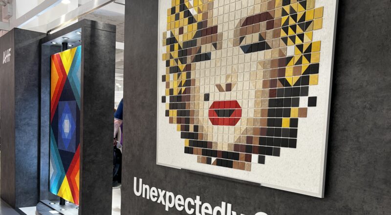 NEOCON 292025 --AHF BOOTH with Marilayn Monroe mosaic made from cvt tiles