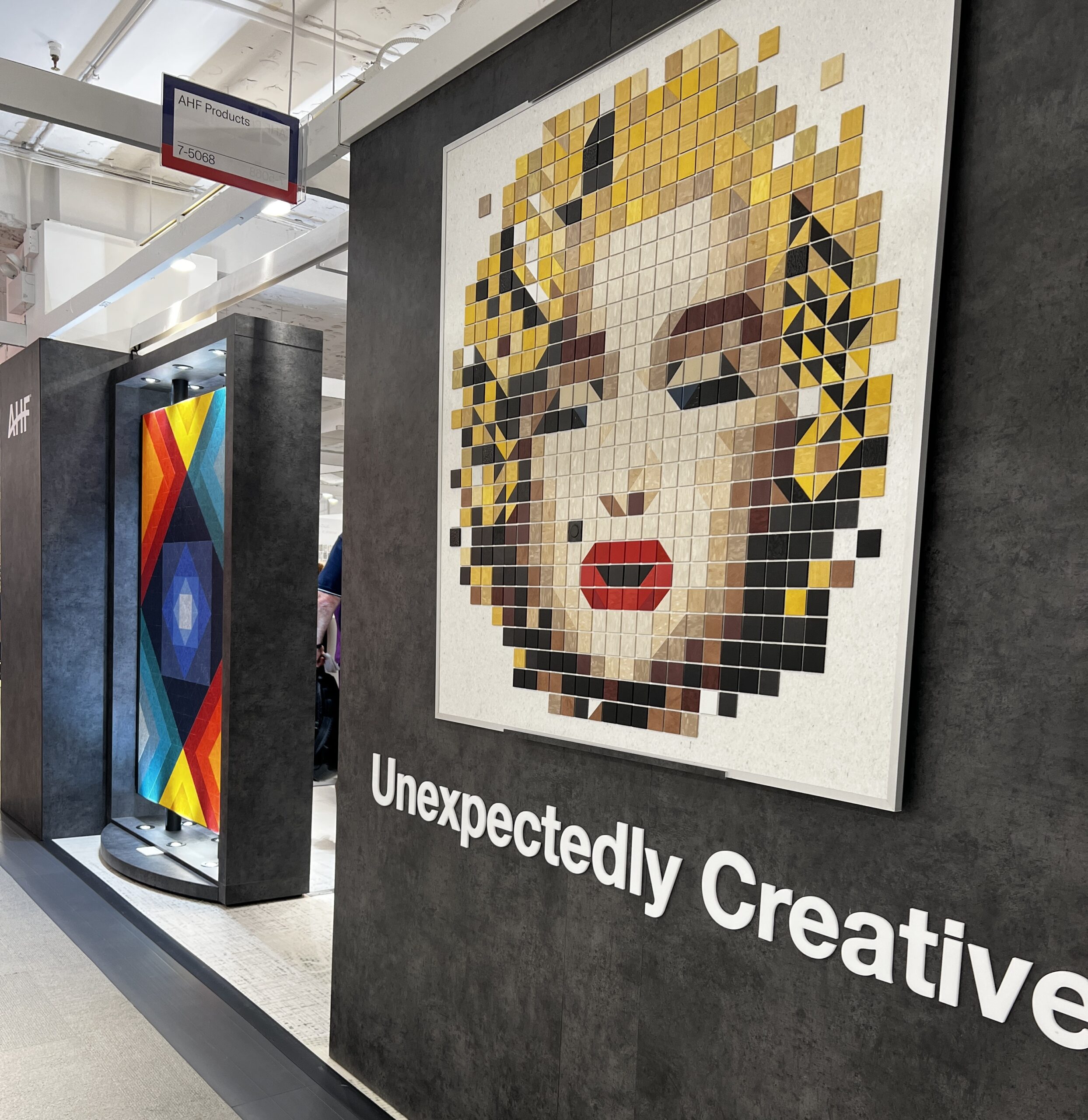 NEOCON 292025 --AHF BOOTH with Marilayn Monroe mosaic made from cvt tiles