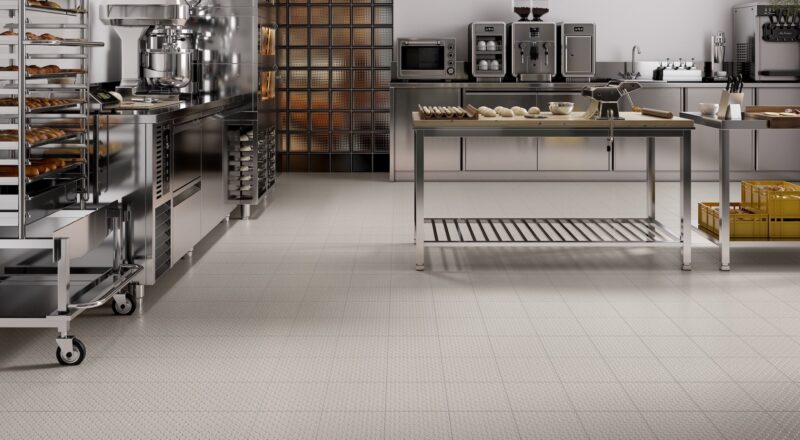 Cross-Tread ion floor restaurant back of house