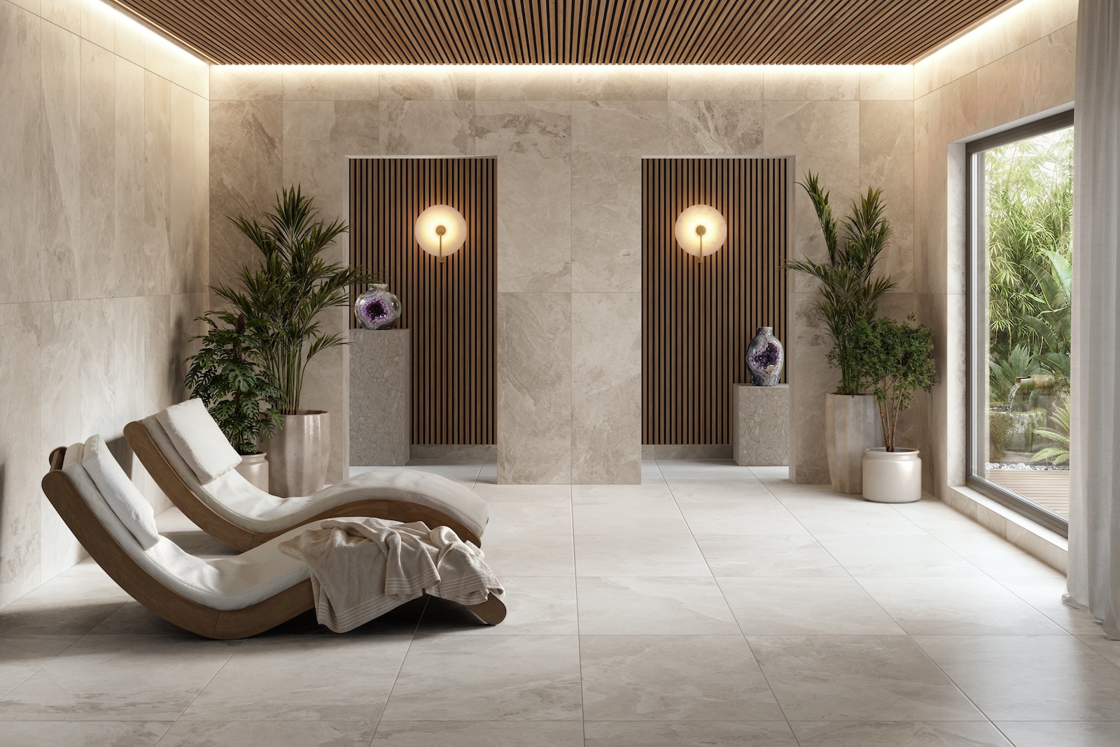 Cleve porcelain tile ina spa